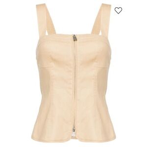 Simkhai Beige Zip-Up Top